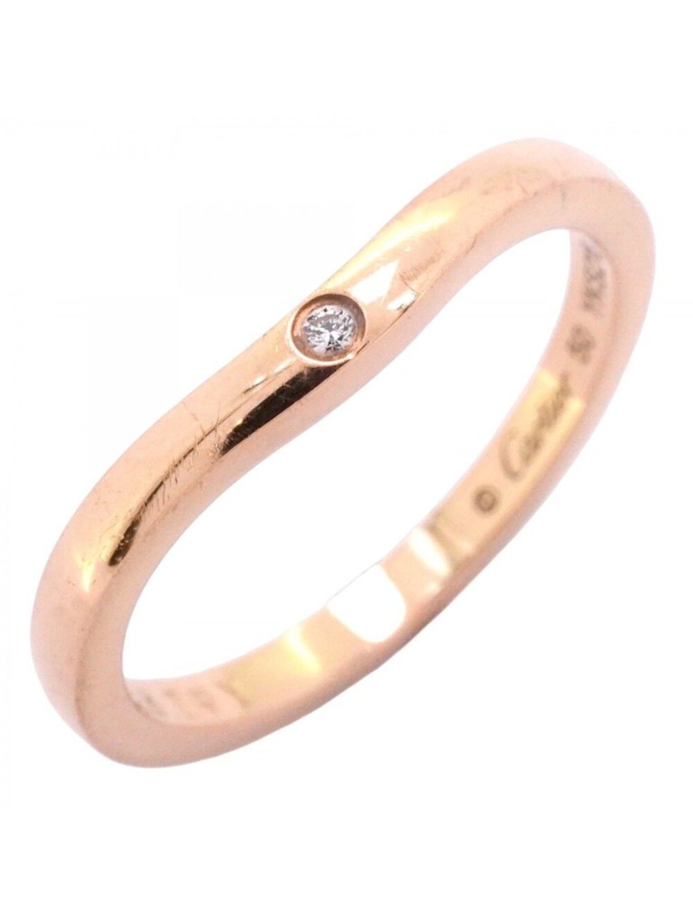Cartier Ring Ballerina 18k Pink Gold Diamond 60 Flat